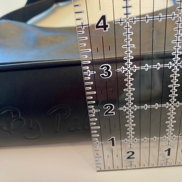 Paloma Picasso Black Leather Shoulder Bag with Gold Accents - Picture 6 of 11